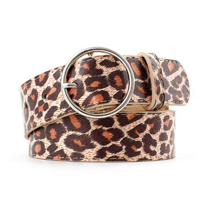 

Leopard Print Waistband Women Casual Waist Belts Pants PU Leather Strap