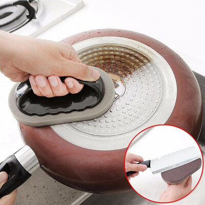 

Siaonvr Emery Sponge Brush Eraser Scrub Handle Grip Sink Pot Bowl Kitchen Cleaning Tool