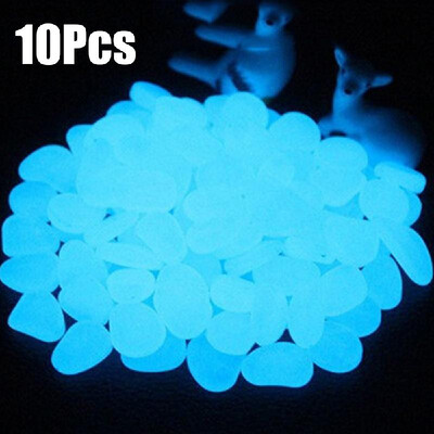 

10pcs Glow in the Dark Garden Pebbles for Walkways Aquarium Decor Plants Luminous Stones