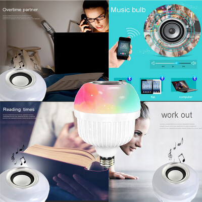 

〖Follure〗12W LED RGB Wireless Bluetooth Speaker Flash Light Music Lamp Remote Bulb
