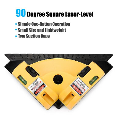 

90 Degree Square Laser-Level Mini Horizontal & Vertical Laser-Line Projection Square Laser-Level Meter with Two Suction Cups