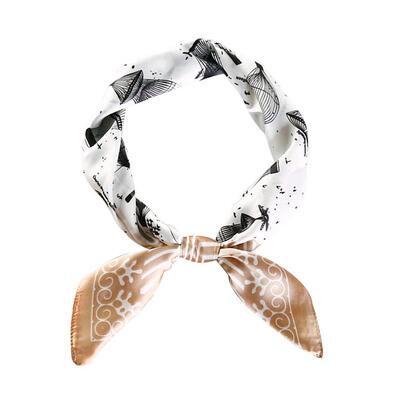 

Fashion Teenage Girls Floral Print Scarf Silk Collar Scarves Casual Decor