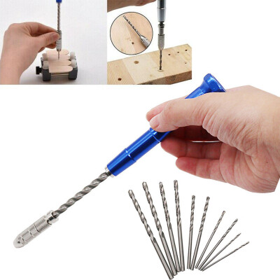 

〖Follure〗Spiral Hand Drill Semi Automatic Pin Vise Keyless Chuck Manual Drilling Hole Set