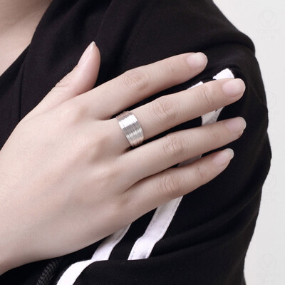 

2019 Lovely Silver Ring Multi-line anel Personalized Women Silver Plated Opening Adjustable Woman Ring