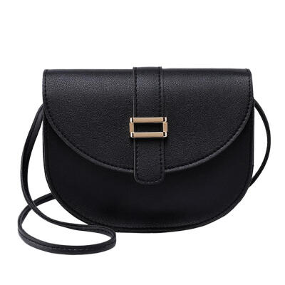 

Solid Color Semicircle Shoulder Handbags Women Leather Crossbody Phone Bags