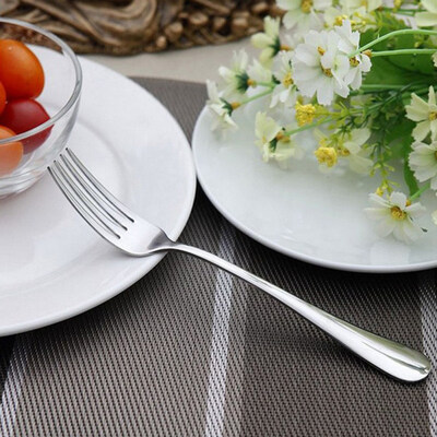 

12Pcs Stainless Steel Long Handle Forks Salad Noodles Hotel Cutlery Dinnerware