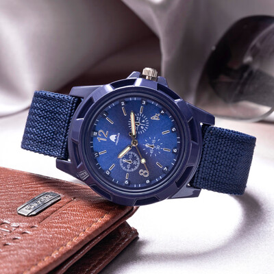 

Gobestart Outdoor Sports Mens Quartz Movement Military Watch Dial Nylon Strap