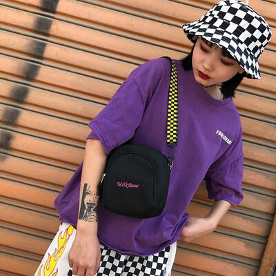 

Women Men Crossbody Bag Chest Bag Letters Print Durable Casual Shoulder Mini Bag BlackPuepleWhite