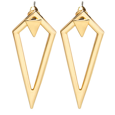 

New European Style Jewelry Exaggerated Angle Size Triangular Earrings Hypoallergenic After Hanging Earrings Geometry