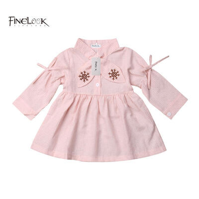 

Toddler Kid Baby Girl Clothes Rabbit Ear Collar Dress Skirt Plaid Dresses 12M-4Y