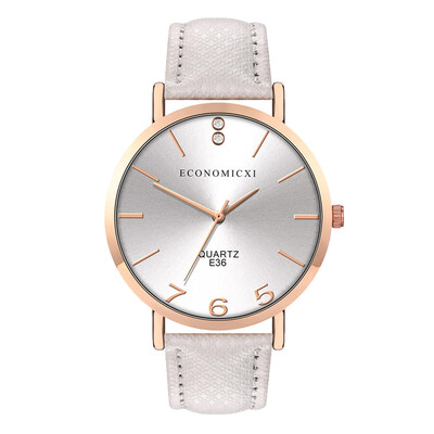 

RM Fashion Simple Belt Watch Without Digital Round Dial Female Quartz Watch