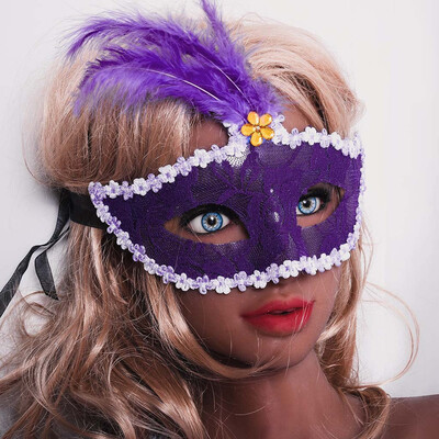 

Tailored Dreamowl Sequins Lace Floral Mardi Gras Masquerade Costume Feather Mask