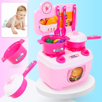 

Gobestart Light Music Children Gift Play Kitchen Set Kids Pretend Toy Cooking Food Toys