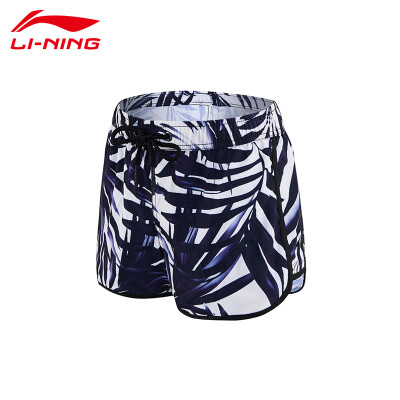 

Li Ning LI-NING couple beach pants loose large size five points swimming trunks seaside holiday fashion casual sports shorts 796-4 female models white