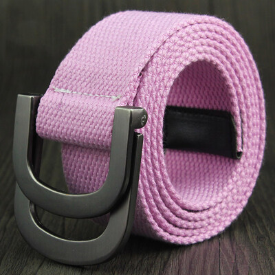 

Men&Women weaving Canvas belt fashion high quality Alloy Double ring buckle Men belt outdoor casual cowboy pants belt