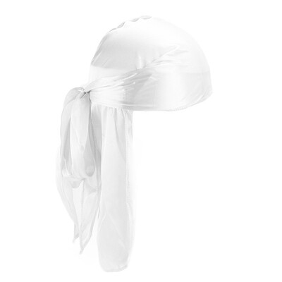 

13 Colors Unisex Long Tail Durag Silky Pirate Hat Solid Color Cancer Chemo Cap Hair Accessories