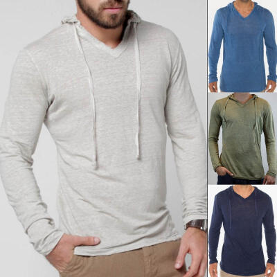 

Men Heavy Cotton Long Sleeve T Shirt Casual Plain Tee Sport Activewear Tops