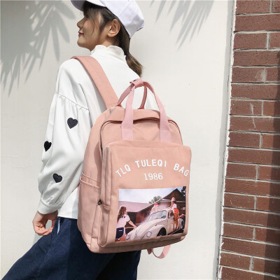 

bf wind ancient sense girl bag Korean version of simple high school students shoulder bag campus Sen Department of large-capacity