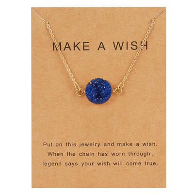 

2019 Newest Natural Stone Resin Round Pendant Necklace Charm Gold Chain Necklace for Women Fashion Jewelry Collares Dropshipping