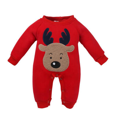 

Winter Newborn Baby Thicken Fleece Animal Cartoon Long Sleeves Romper