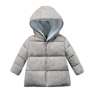 

Children Girl Outerwear winter Hooded Winter Jacket Fashion Kids Star Coat Cloth