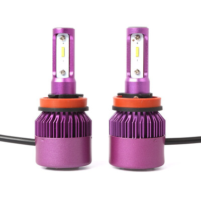 

H11 S2-TX-P Enhanced Edition PRO 2PCS Led Cob LED Chip Car Headlamp 36W 6500K White Light 8000LM Car Bulb Fog Light Purple