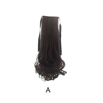 

Gobestart 45cm Womens Wig Long Straight Hair Ponytails Girls Seamless Hair Extension Rope