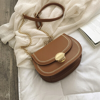 

Ocean bag female 2019 new style texture French small bag wild Messenger saddle bag fashion shoulder bag