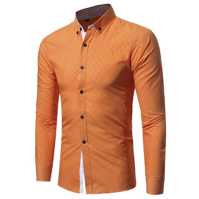 

Turndown Collar Rhomboids Pattern Shirt