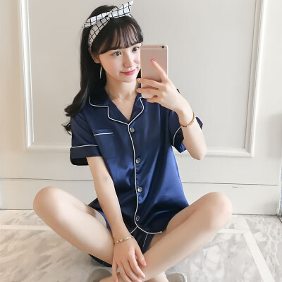 

Womens Plus Size Loungewear Sleepwear Pajamas Shiny Short Sleeve Tops Shorts Set