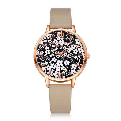 

New Fashion Watches Women Thin Large Flower Dial Ladies Casual Dress Gift Quartz Wristwatch Simple Clock Unique Reloj Mujer