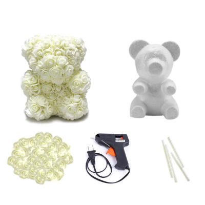 

25CM DIY Rose Bear 200pcs PE Artificial Rose Foam Bear Mold Wedding Decor