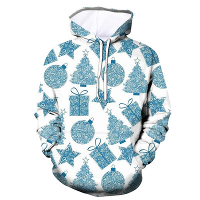

Toponeto Mens Casual Christmas Funny 3D Print Party Long Sleeve Hoodie Top Blouse Coat