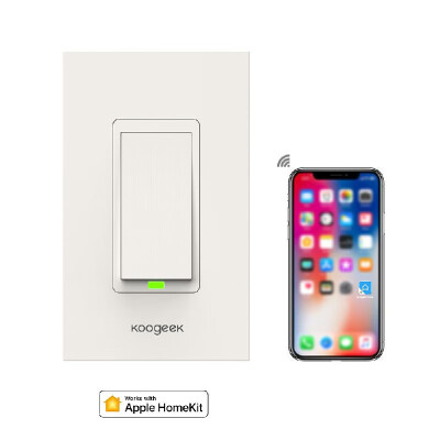 

Koogeek Wi-Fi Enabled Smart Light Switch Works with Apple HomeKit Support Siri Remote Control One-way Single Pole Wall Switch on 2