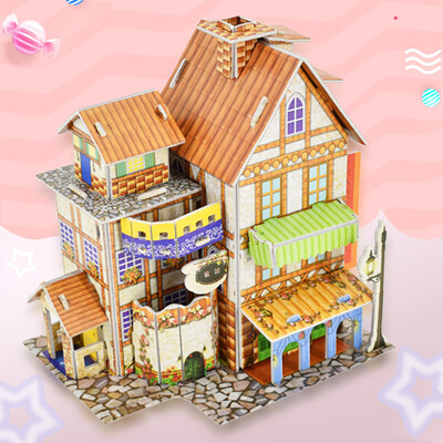 

Gotoamei 3D DIY Puzzle Castle Model Cartoon House Assembling Paper Toy Kid Early Learning