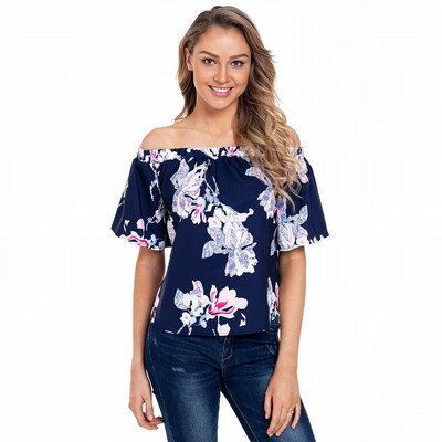 

One-neck collar half-sleeve bohemian print sling