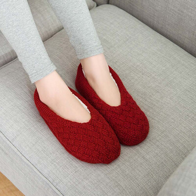 

Women Soft Winter Warm Non Slip Knitted Slipper Socks Gripper Soles Plush New