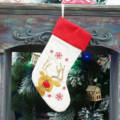 

Tailored Happy New Year Christmas Stocking Sock Candy Gift Bag Xmas Tree Hanging Ornament