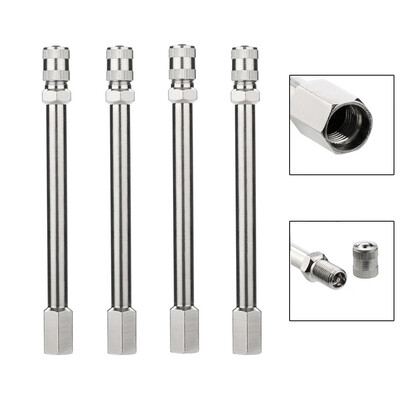 

Tailored 4x Chrome Tyre Wheel Extension Extender Caps Stem For Car Truck Van New