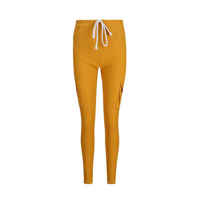 

Women Casual Stretch Drawstring Skinny Pants Multi-pockets Pencil Trousers