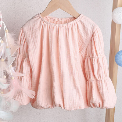 

Toddler Kids Baby Boy Girl Solid Puff Sleeve T shirt Tops Clothes Outfits