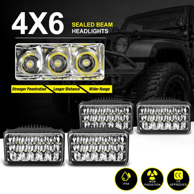 

4x6inch LED Headlights HiLo Seal Beam 45W For Ford Peterbilt H4651 H4652 H4656