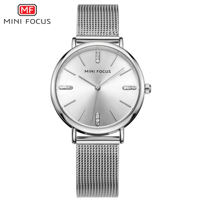 

MINI FOCUS Fox Womens Watch Quartz Watch Business Casual Steel Mesh with Waterproof Diamond