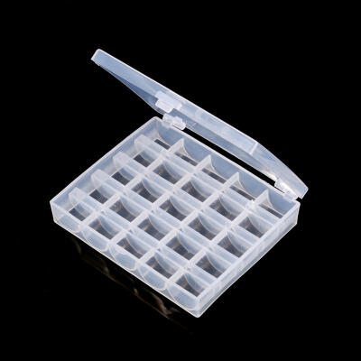 

Greensen 1pc Plastic Empty Bobbins Case Sewing Machine Bobbin Organizer Storage Clear Box for 25 Spools