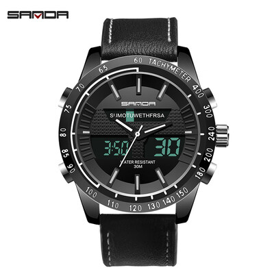 

Fashion Brand Men Sports Watches Leather Strap Digital Analog Watch Army Military Waterproof Male LED Clock Relogio Masculino