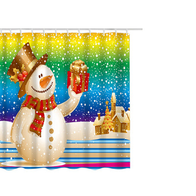 

Gobestart Christmas Waterproof Polyester Bathroom Shower Curtain Decor With Hooks 66x72