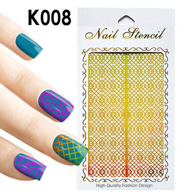 

Toponeto 1Pc Irregular Hollow Nail Art Vinyls Stencil Stickers Manicure
