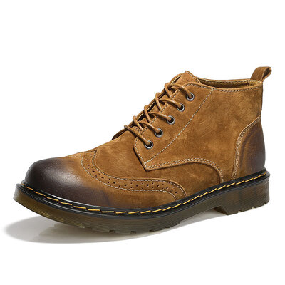 

Cross-border Martin boots mens winter plus velvet high help England retro Brock mens boots leather boots tooling desert boots