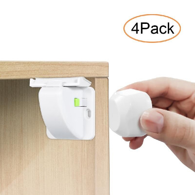 

Beideli Magnetic Cabinet Locks 4 Pack Set Baby Proofing Child Safety Adhesive Invisible Magnet Drawers Locks Kids Cupboard Latches