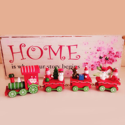 

〖Follure〗Xmas Wooden Train Kids Favor Christmas Gifts Hanging Ornament Tree Decorations